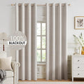 MIULEE 100% Blackout Linen Textured Curtains by MIULEE