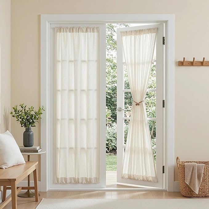 MYSKY HOME Linen French Door Curtains by MYSKYHOME