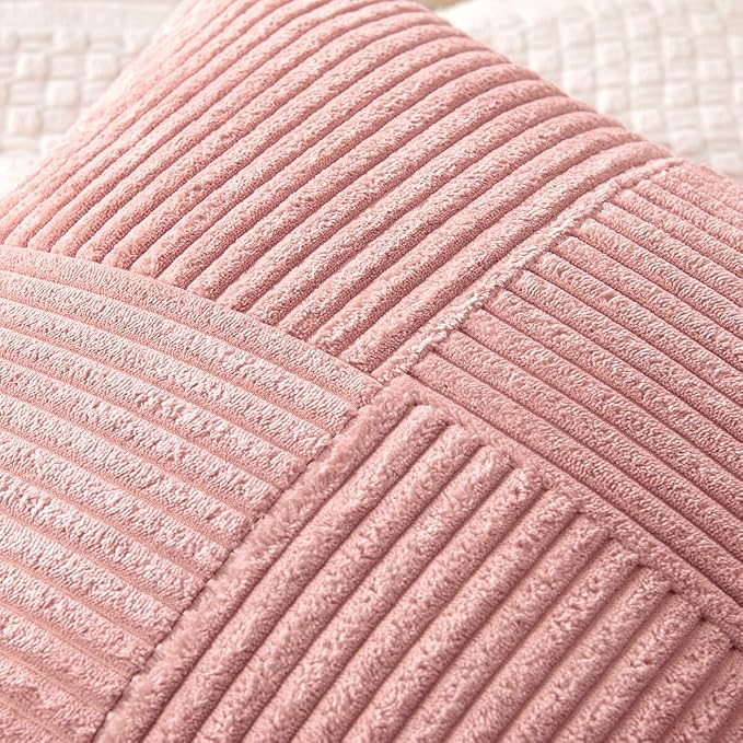 MIULEE Blush Pink Decorative Throw Pillow Covers 18x18 Inch - Image 2