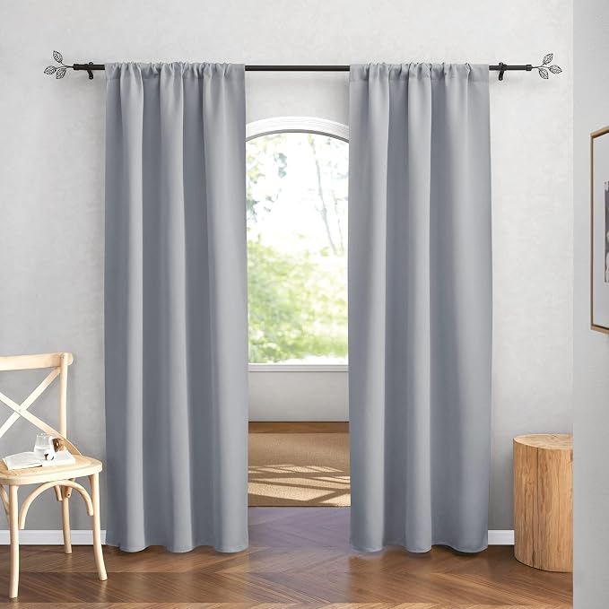 RYB HOME Blackout Curtains for Bedroom 84 inches Long 2 Panels Set, Privacy - Image 2