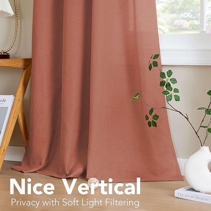 H.VERSAILTEX Linen Curtains Home Decorative Nickel Grommet Curtains Privacy - Image 7