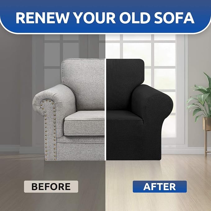 KEKUOU Stretch Single Sofa Slipcover 1 Piece Couch Sofa Cover Furniture - Image 7