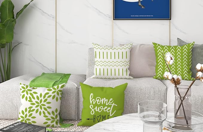 YCOLL Pillow Covers 18x18 Set of 4, Modern Sofa Throw Pillow Cover, Decorative - Image 6