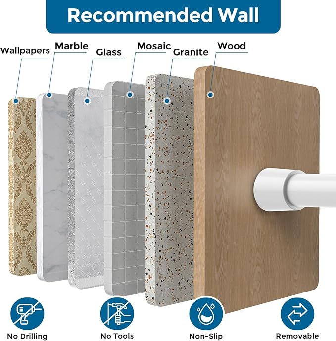 AIZESI 2pcs Spring Tension Rods Adjustable 26 to 39 inch Small Tension Curtain - Image 5
