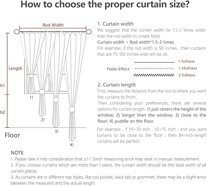 Joydeco Linen Curtains 108 Inch Length 2 Panel Sets, Light Filtering Curtains - Image 8