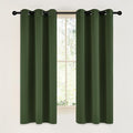 NICETOWN Dark Green Blackout Cafe Satin Curtains by NICETOWN