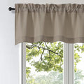 OWENIE Bob Valance Curtains 18 Inch Length 1 Piece, Faux Linen Slub Solid Stone by OWENIE