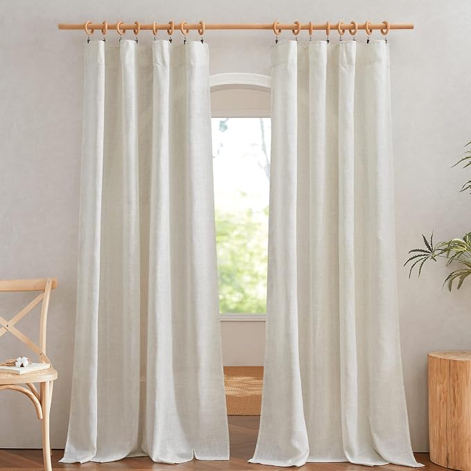 NICETOWN 120 inch Curtains Linen Blend - Image 2