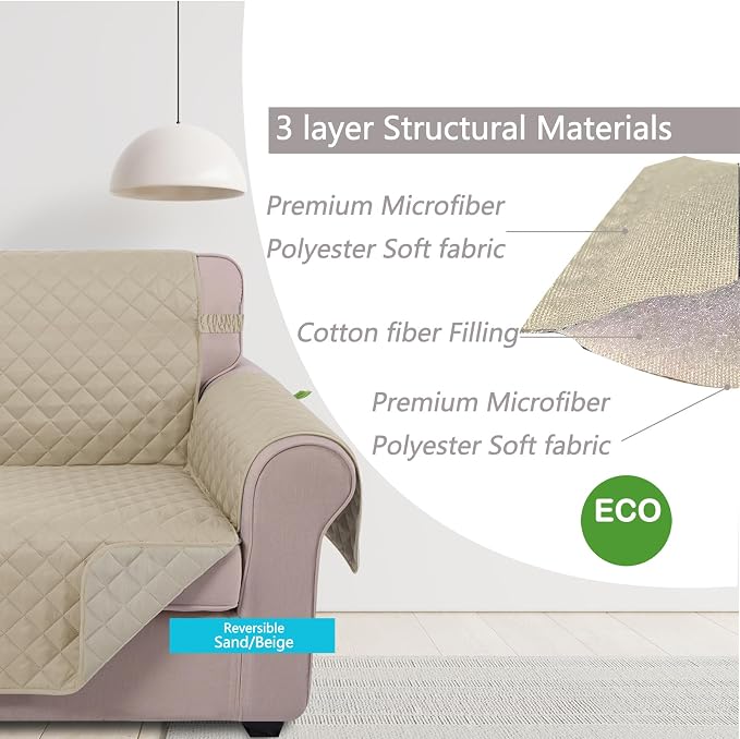 U-NICE HOME Loveseat Sofa Cover Reversible Couch Covers - Image 4