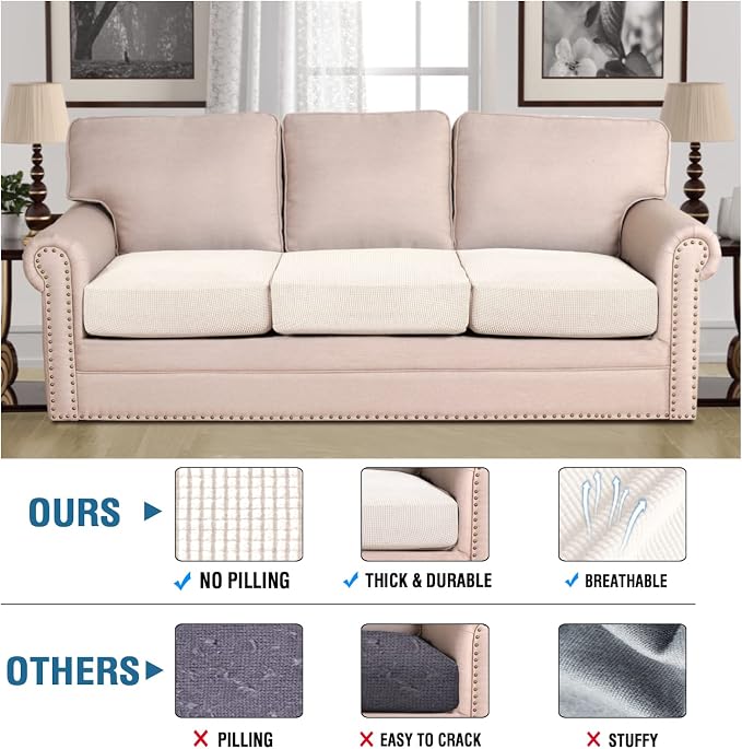 H.VERSAILTEX Super Stretch Couch Cushion Covers Sofa Cushion Slipcovers - Image 5