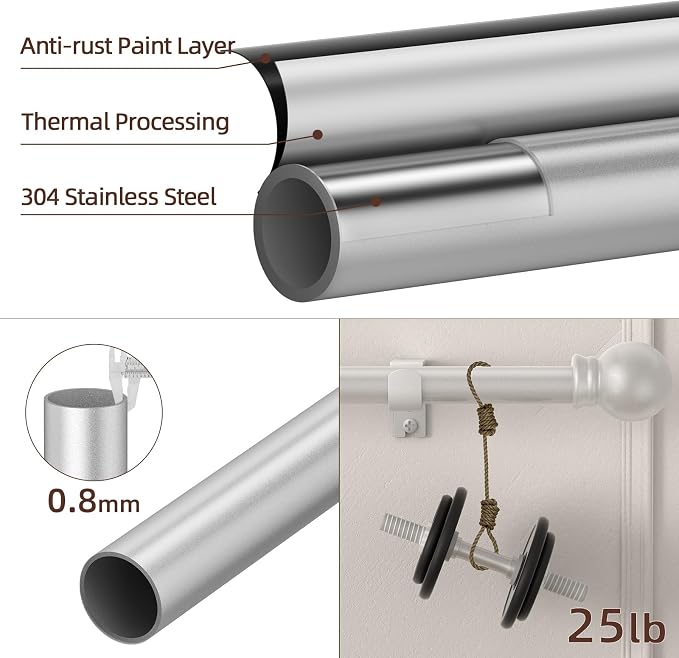 SMODBRODRE Curtain Rods for Window 32 to 120 - Image 2