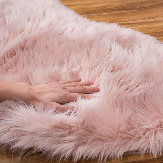 EasyJoy Ultra Soft Fluffy Shaggy Area Rug Faux Fur Rug Chair Cover Seat Pad - Image 7