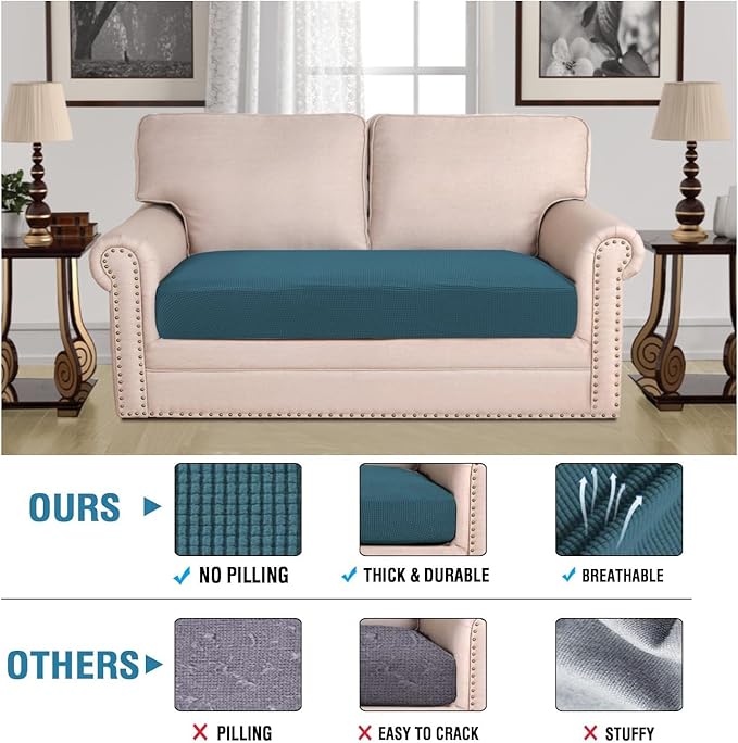 H.VERSAILTEX Super Stretch Individual Seat Cushion Covers Sofa Covers Couch - Image 2