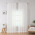 OWENIE Sheer Curtains 78 inch Length, Ivory Sheer Cutains 2 Panels Set by OWENIE