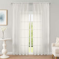 OWENIE Ivory Sheer Curtain 90 Inches Long 2 Panels Set, Solid Filmy Drapes by OWENIE