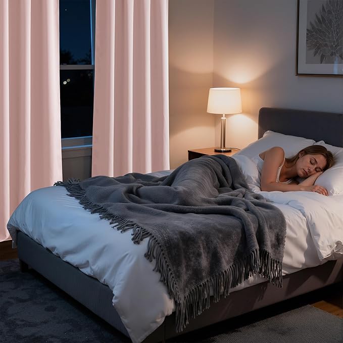 RYB HOME Bedroom Blackout Curtains 80 inches Long, 100% Blackout Thermal - Image 5