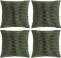 Fancy Homi 4 Packs Boho Olive Green Decorative Throw Pillow Covers 16x16 Inch by Fancy+Homi