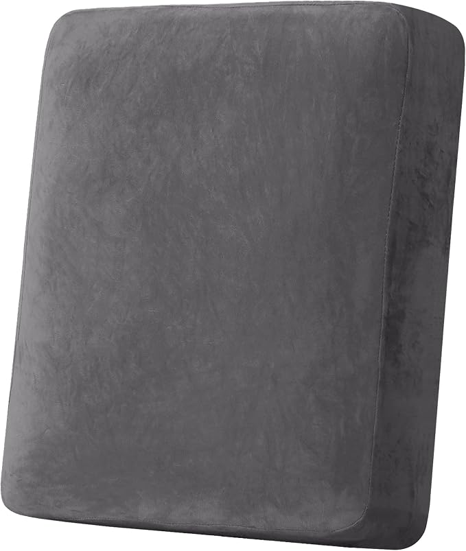 H.VERSAILTEX Velvet Stretch Couch Cushion Cover Plush Cushion Slipcover by HVERSAILTEX