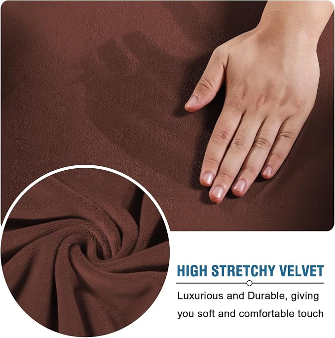 H.VERSAILTEX High Stretch Sofa Slipcover 4 Piece Cover Velvet Furniture - Image 5