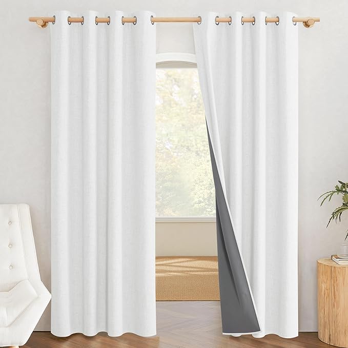 NICETOWN 100% Absolutely Blackout Linen Curtains by NICETOWN
