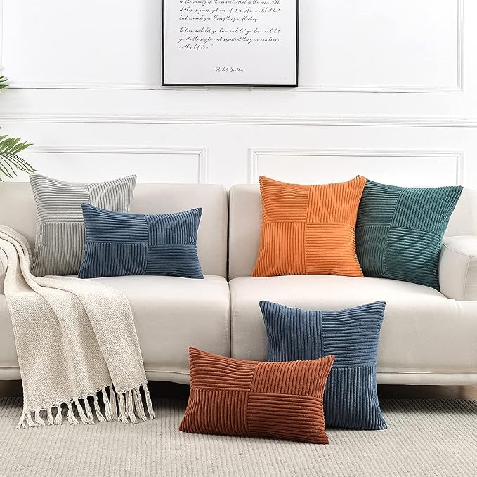 Fancy Homi 2 Packs Grey Long Lumbar Decorative Throw Pillow Covers 16x24 Inch - Image 7