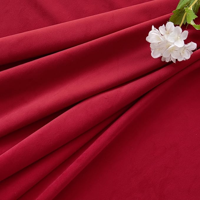MIULEE Velvet Curtains 50W x 96L 2 Panels Red Blackout Curtains | Luxury velvet - Image 7