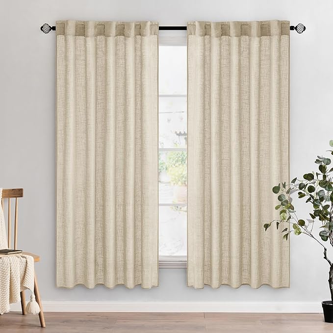 MIULEE Linen Curtains 72 Inch Length 2 Panels by MIULEE