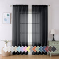 Aiyufeng 2 Panels Solid Color Semi Transparent Sheer 84" Length Window Curtains by Aiyufeng
