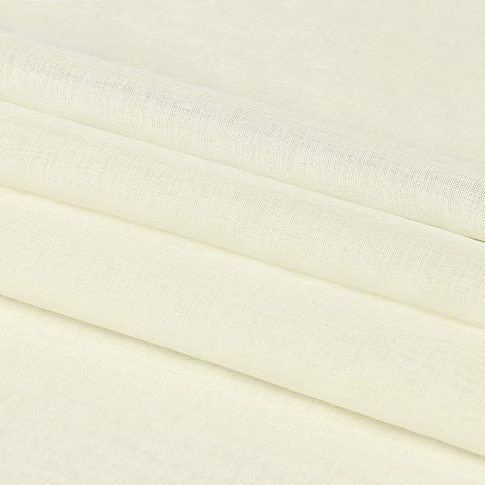 DWCN Ivory Sheer Curtains Semi Transparent Voile Rod Pocket Curtains - Image 6