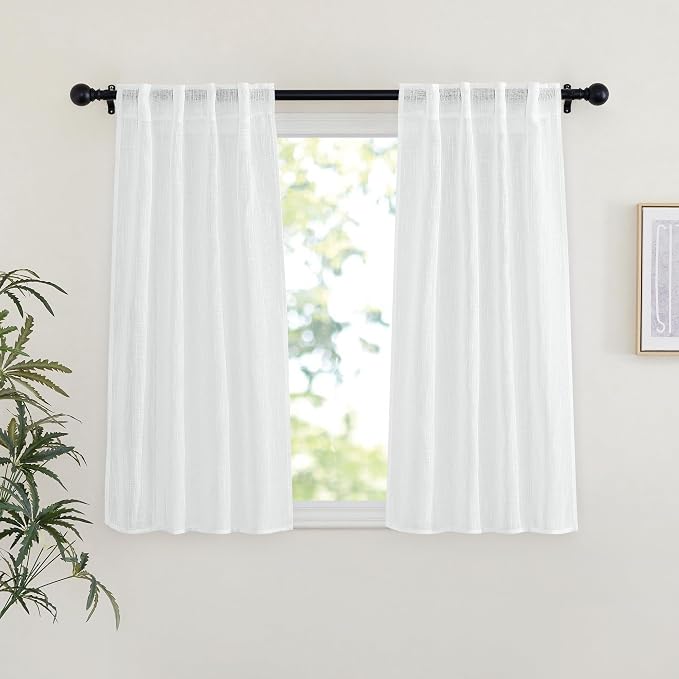 NICETOWN White Sheer Curtains 45 inches Long by NICETOWN