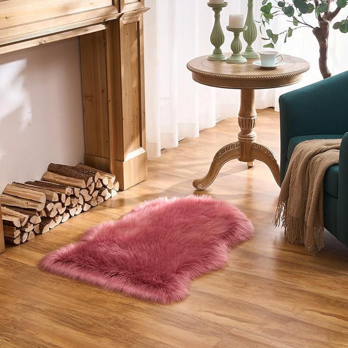 EasyJoy Ultra Soft Fluffy Shaggy Area Rug Faux Fur Rug Chair Cover Seat Pad - Image 7