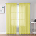 Chyhomenyc Lemon Sheer Curtains 84 Inches Long 2 Panels Set, Light Filtering by Chyhomenyc