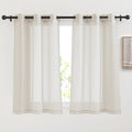 NICETOWN Short Linen Curtains for Kitchen, Grommet Small Window Curtains Linen by NICETOWN