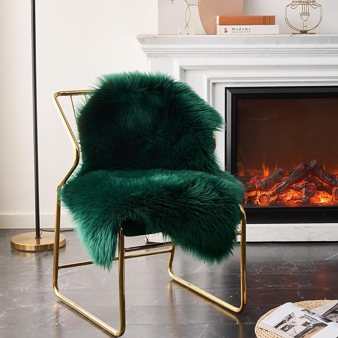 EasyJoy Ultra Soft Fluffy Shaggy Area Rug Faux Fur Rug Chair Cover Seat Pad - Image 2