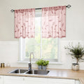 HOMEIDEAS Blush Pink Sheer Kitchen Curtains 30 X 24 Inch Length 2 Panels by HOMEIDEAS