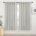 RYB HOME Grey Curtains Linen Blend Drapes, Semi Sheer Light Filtering Privacy by RYBHOME