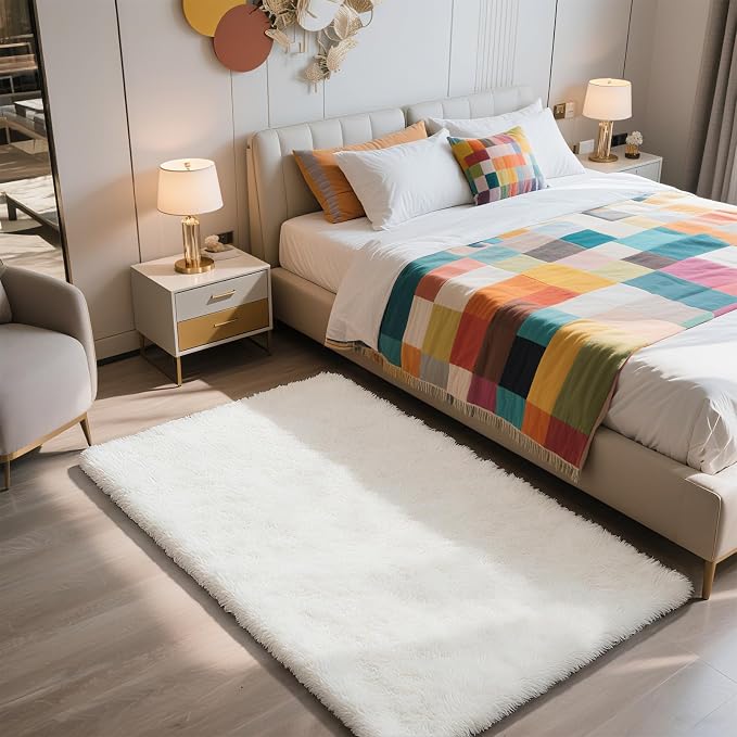 Shag Area Rug for Bedroom 3x5, Soft Fuzzy Rug Non-Shedding Indoor Plush Carpet - Image 7