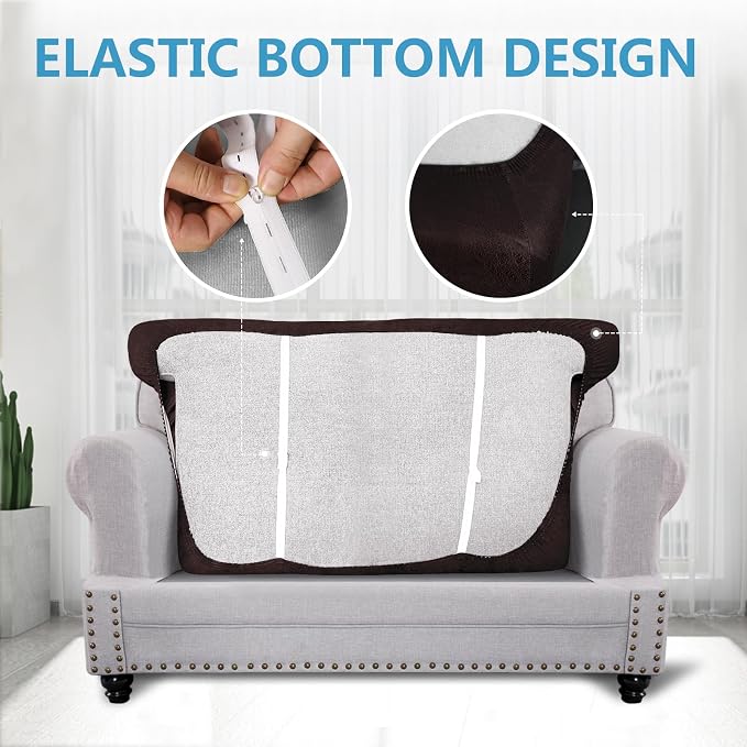 Leather Look Couch Cushion Covers Sofa Seat Slipcovers Sets Couches Furniture - Image 4