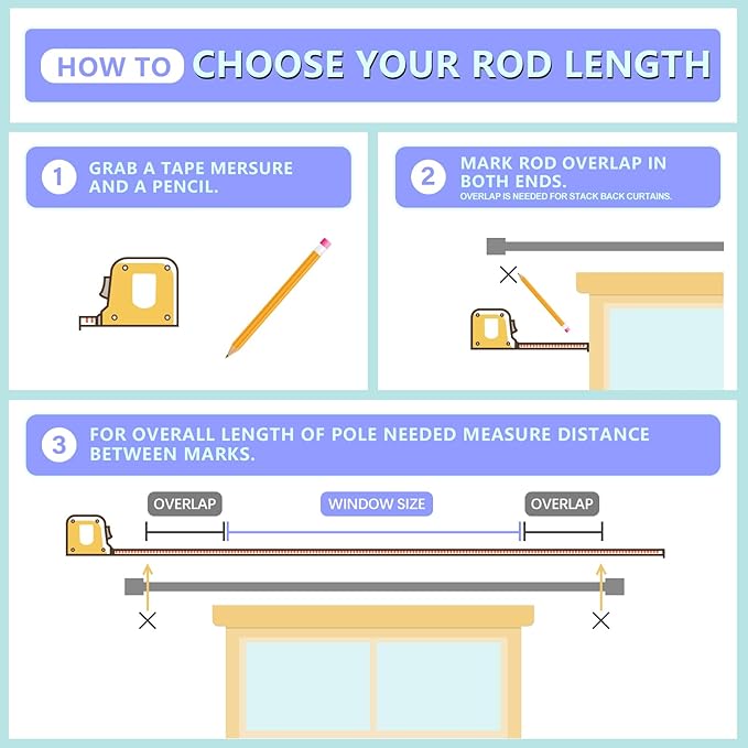 Byondeth Curtain Rods for Windows 16 to 200 Inches Adjustable Length 1 Inch - Image 6