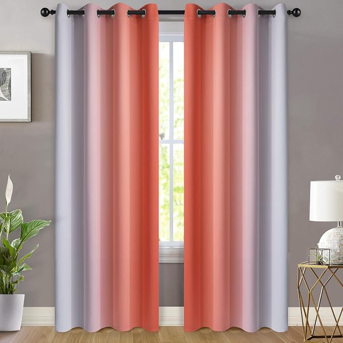 Yakamok Light Blocking Ombre Curtains, Room Darkening Window Drapes - Image 2