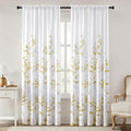 HOMEIDEAS Non-See-Through Gold and White Privacy Sheer Curtains 52 X 96 Inches by HOMEIDEAS