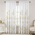 HOMEIDEAS Non-See-Through Gold and White Privacy Sheer Curtains 52 X 84 Inch by HOMEIDEAS