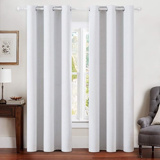 MIULEE Linen Blackout Curtains for Bedroom Solid 100% Blackout Thermal by MIULEE