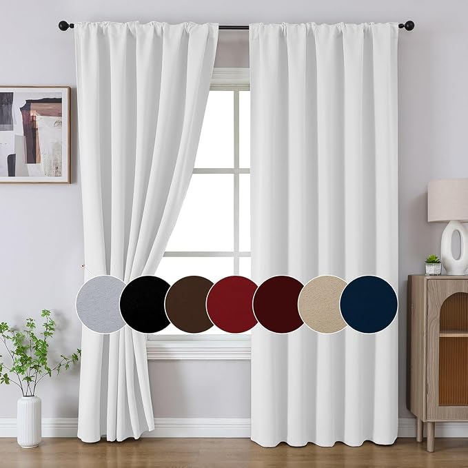 Joydeco 96 Inch 60% Blackout Curtains 2 Panels, Semi Sheer Blackout Curtains - Image 9