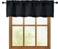 OWENIE Black Valances for Windows 1 Pcs, Light Filtering Textured Farmhouse by OWENIE