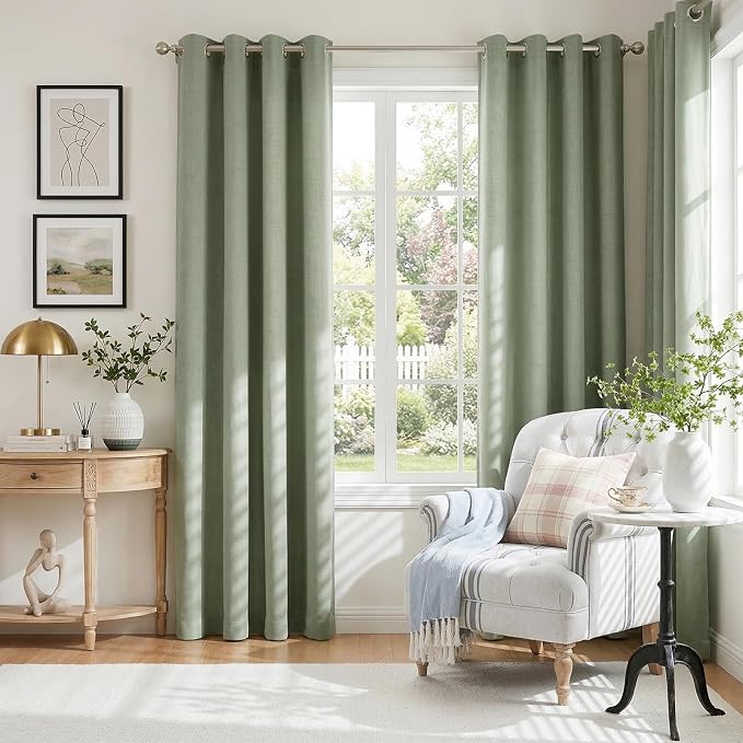 100% Blackout Shield Linen Blackout Curtains - Image 5