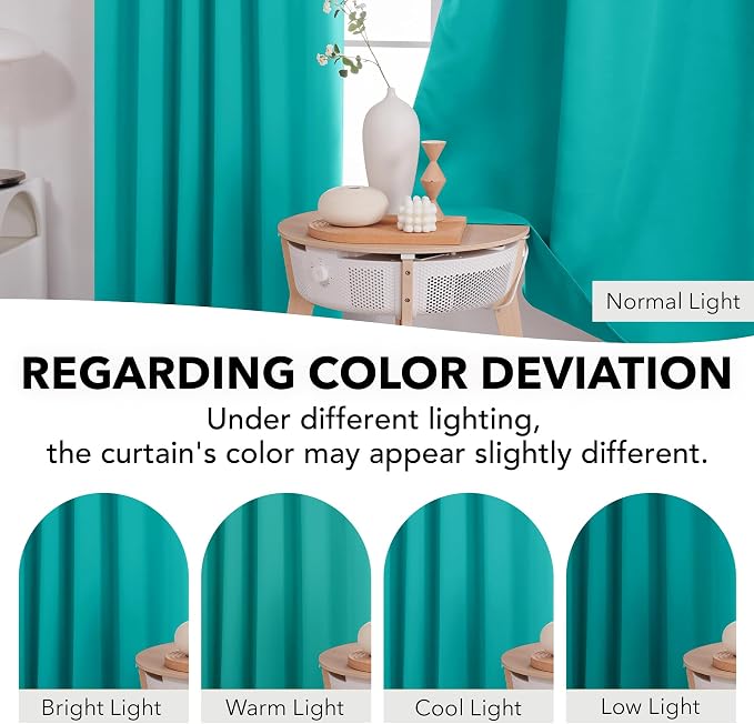 Deconovo Blackout Curtains, Thermal Insulated, W52 x L45 2 Panels, Back Tab - Image 6