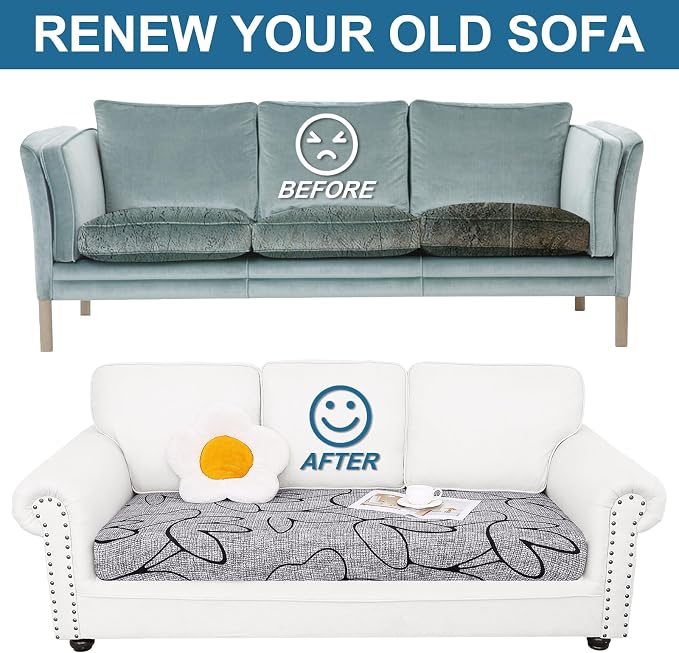 Smiry Printed Couch Cushion Covers, Stretch Soft Couch Covers - Image 8