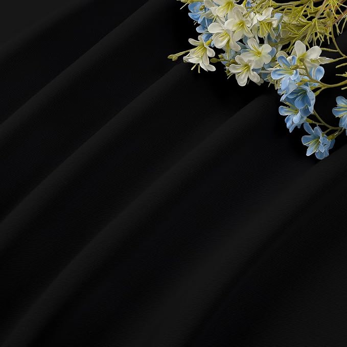 CUCRAF Black Blackout Curtains 54 inch Length 2 Panels Set, Rod Pocket Room - Image 7