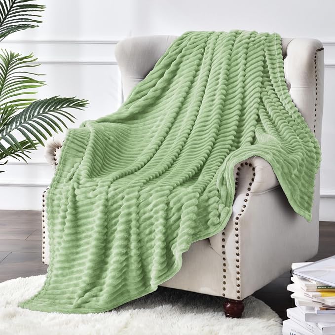 BEDELITE Fleece Blanket Twin Size – 3D Ribbed Jacquard Soft and Warm Decorative - Image 7